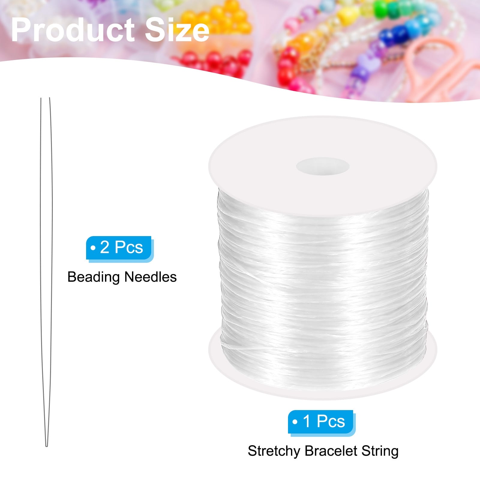 Elastic String for Bracelets, Stretchy Bracelet String Stretch Bead Cord for Seed Beads, and Bracelets Making