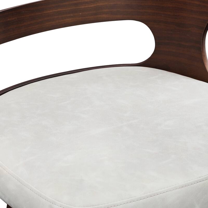 LUE BONA 26"H Modern Walnut Swivel Counter Height Stools, Bar Stools with Backs Set of 3 - 26" H