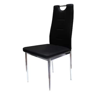 Best Master Furniture Upholstered Chrome Faux Leather Side Chairs (Set of 2)