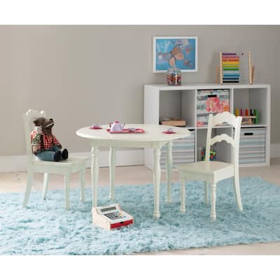 3-Piece Kids Table and Chair Set - 30" - White