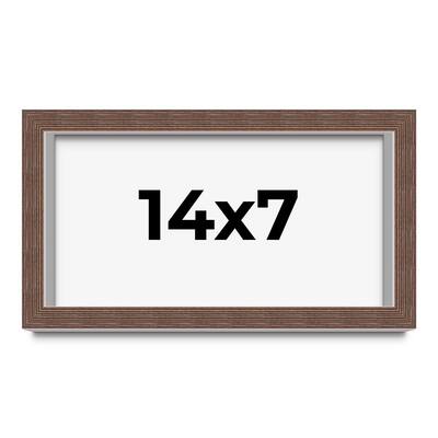 14x7 Shadow Box Frame Brown | 1.125 inches Deep Real Wood Rustic