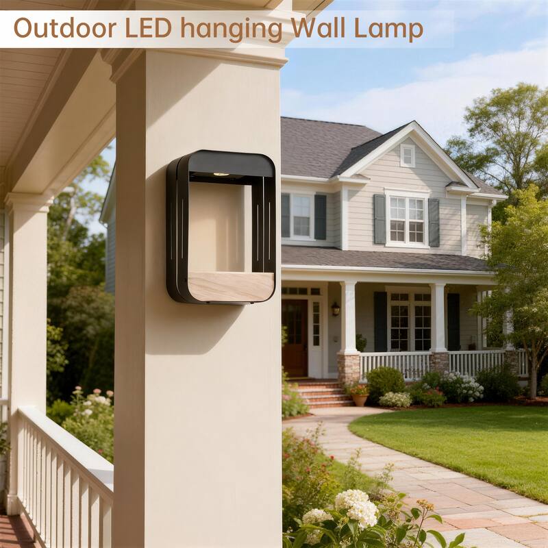 2 Pack Rectangle Frame Solar Integrated LED Sensor Outdoor Wall Light