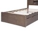 preview thumbnail 35 of 69, Wooden platform bed with house shaped storage headboard and drawers