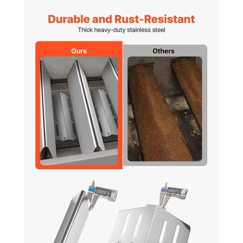 Anmytek 17 Inch Grill Replacement Stainless Steel Flavorizer Bars Set