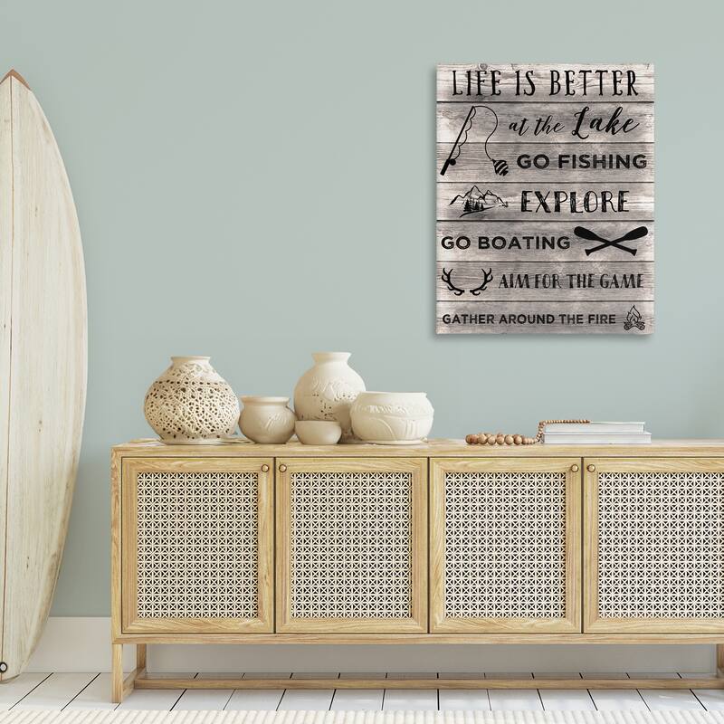 Stupell Lake Activities & Phrases Canvas Wall Art Design By CAD Designs