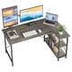 preview thumbnail 31 of 113, Small L Shaped Desk with Storage Shelves Corner Computer Desk