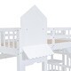 preview thumbnail 27 of 34, Full Over Full Castle Style Bunk Bed Kids Bed with 2 Drawers 3 Shelves and Slide Kids Furniture, Blue