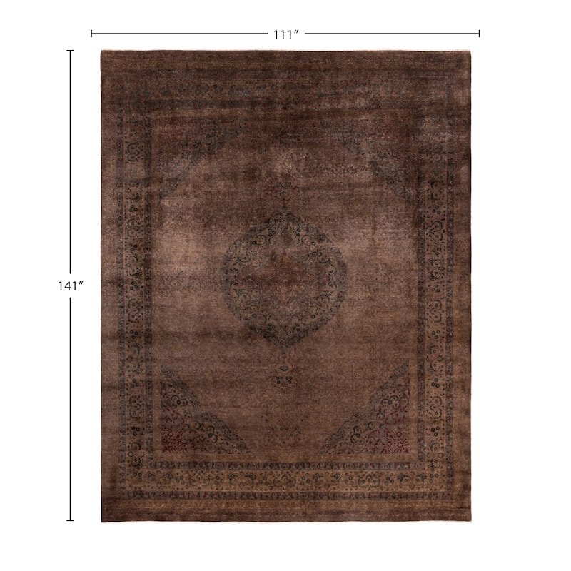 Overdyed One-of-a-Kind Hand-Knotted Area Rug - Brown - 9' 3" x 11' 9"