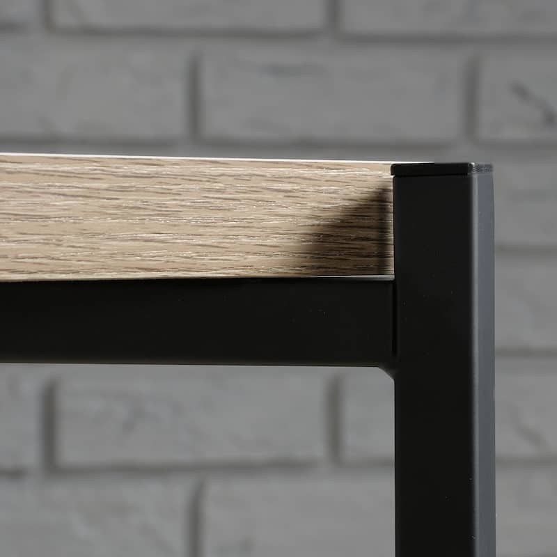 Wood Bookcase with Thick Shelves, Brown - 23.43" W x 13.66" D x 59.33" H