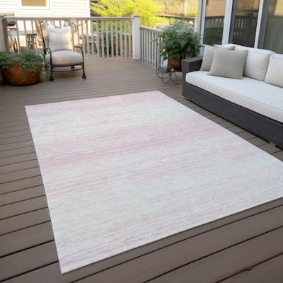 Machine Washable Indoor/ Outdoor Chantille Ombre Stripes Rug