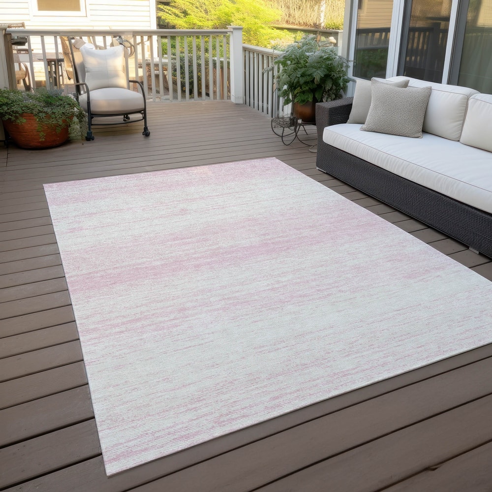 Machine Washable Indoor/ Outdoor Chantille Ombre Stripes Rug