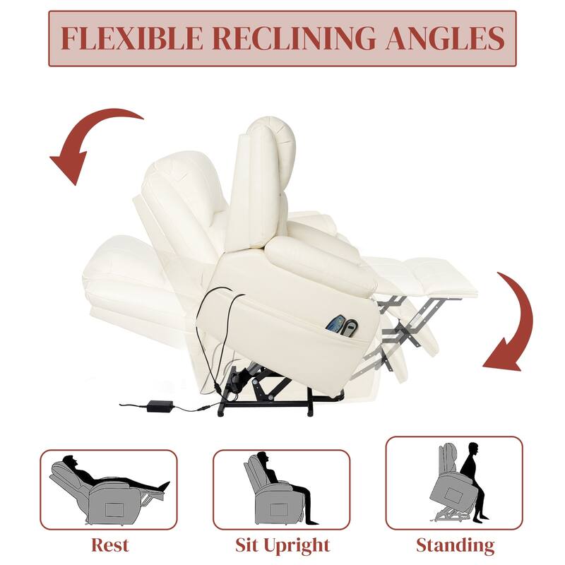 Power Lift Recliner Chair for Elderly with Heat, Massage & Adjustable Recline