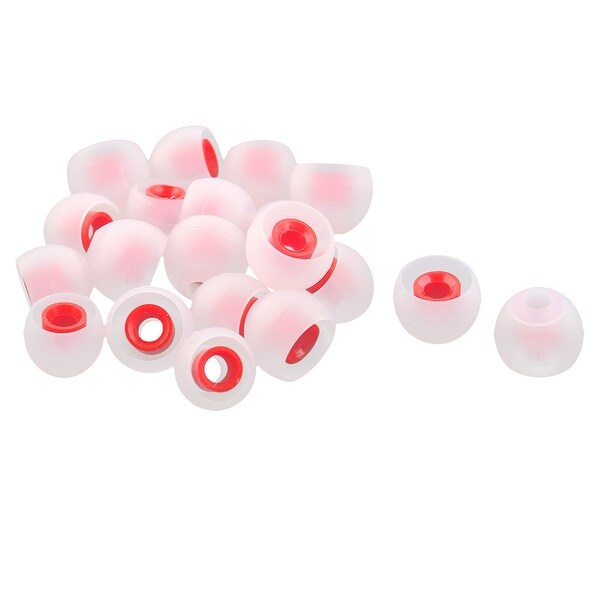 Smartphone Silicone Headset Headphone Buds Ear Tip Cover White Red 20 in 1