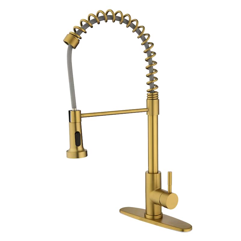 Kitchen Faucet with Pull Out Spraye - Brushed Gold
