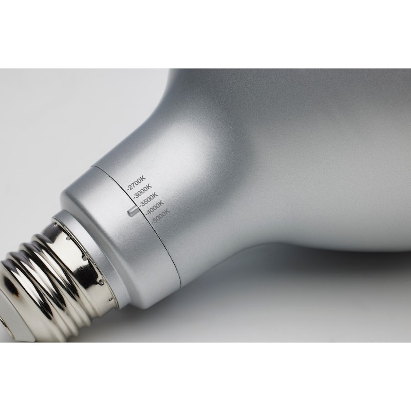 21W PAR38 LED 27K/30K/35K/40K/50K CCT Selectable Medium Base 120V - Silver