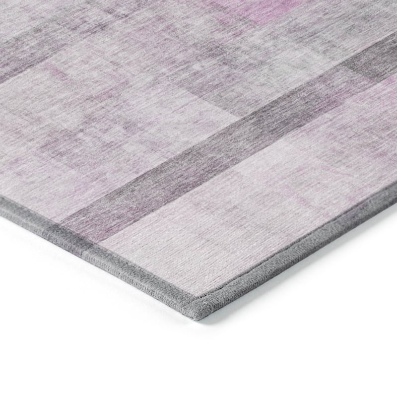 Machine Washable Indoor/ Outdoor Modern Abstract Chantille Rug