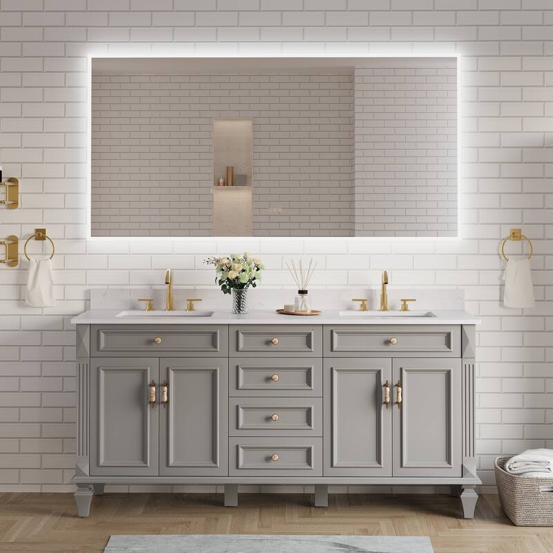 Modern Wall Mounted LED Bathroom Frontlit/Backlit Mirror With PMMA Diffuser