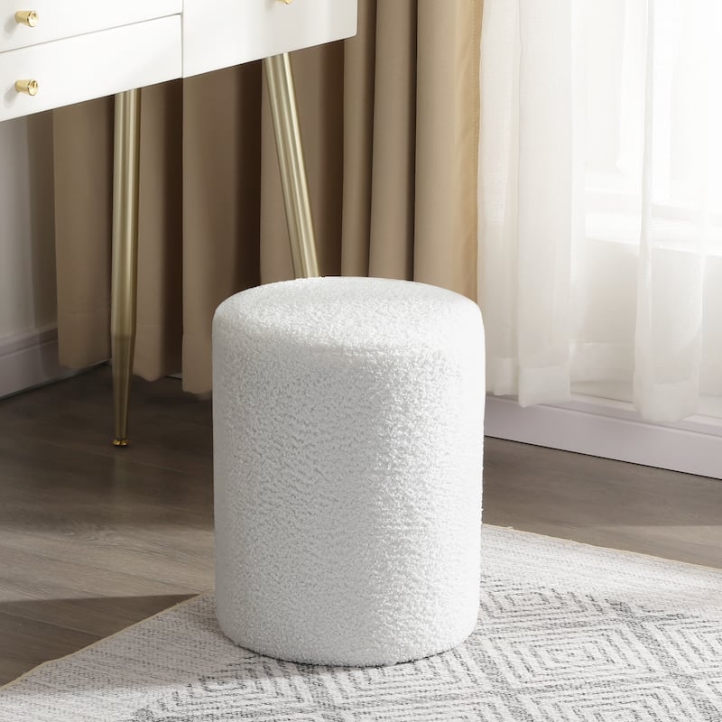 Adeco Ottoman Footrest Fabric Stool for Living Room Bedroom