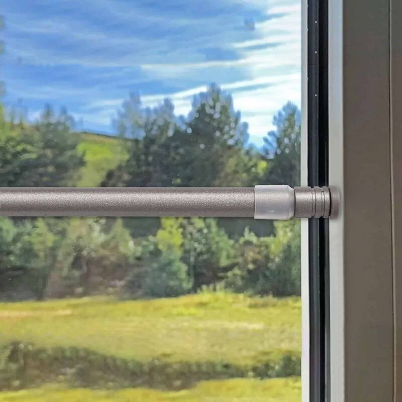 Set of 2 Adjustable Tension Rods Lightweight Curtains