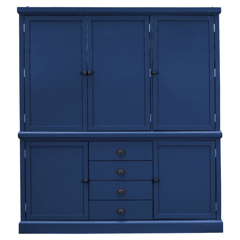 73'' Freestanding Wooden Kitchen Pantry Organizer, Tall Storage Cabinet with Drawers and Adjustable Shelves