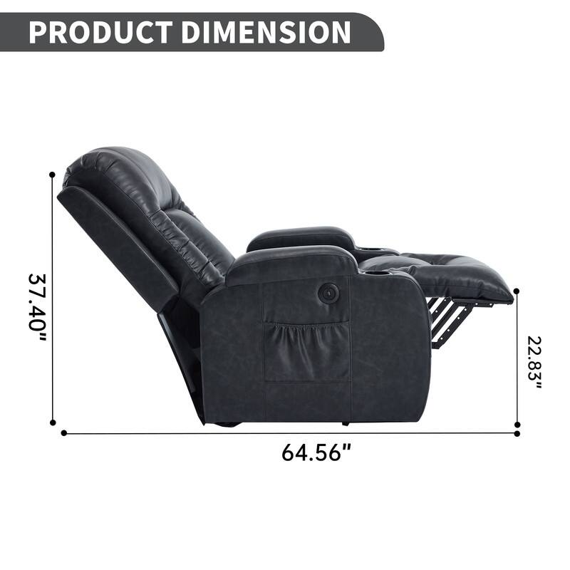 PU Infinite Position Power Lift Recliner with Massage, Heat & USB Charging - 350 LB Capacity