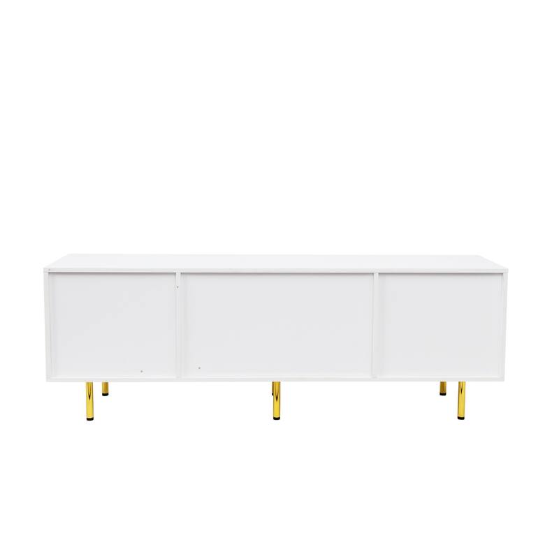 Elegant Contemporary White Media Console, Ideal For Both Living Rooms And Bedrooms