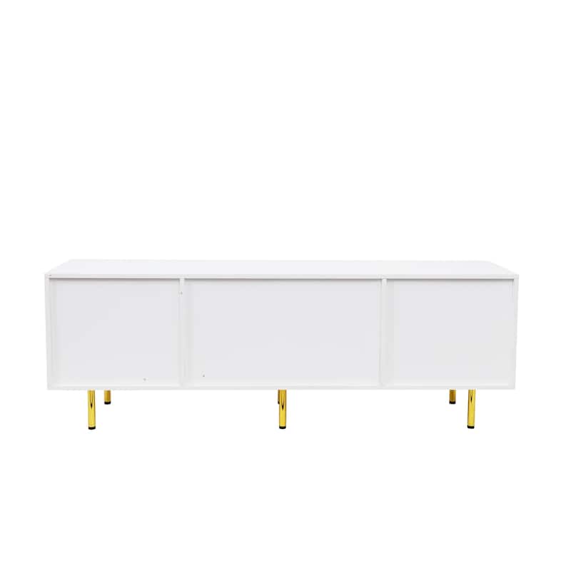 Wood TV Stand for TVs up to 70", Media Console Table with 2 Drawers