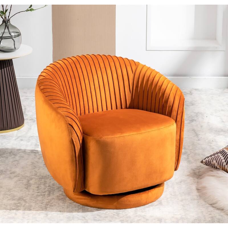 Small Milvo Velvet Swivel Barrel Chair