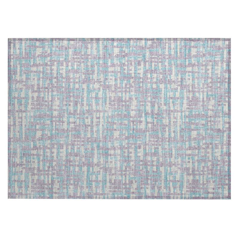 Machine Washable Indoor/ Outdoor Modern Crosshatch Chantille Rug - Lavender - 1'8" x 2'6"
