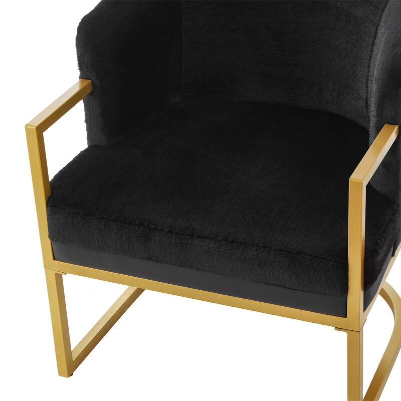 Christopher Knight Home - Modern Upholstered Accent Chair with Gold Metal Frame