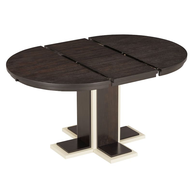 Extendable Dining Table w/16" Middle Leaf,42''-58'' Oval Dining Table