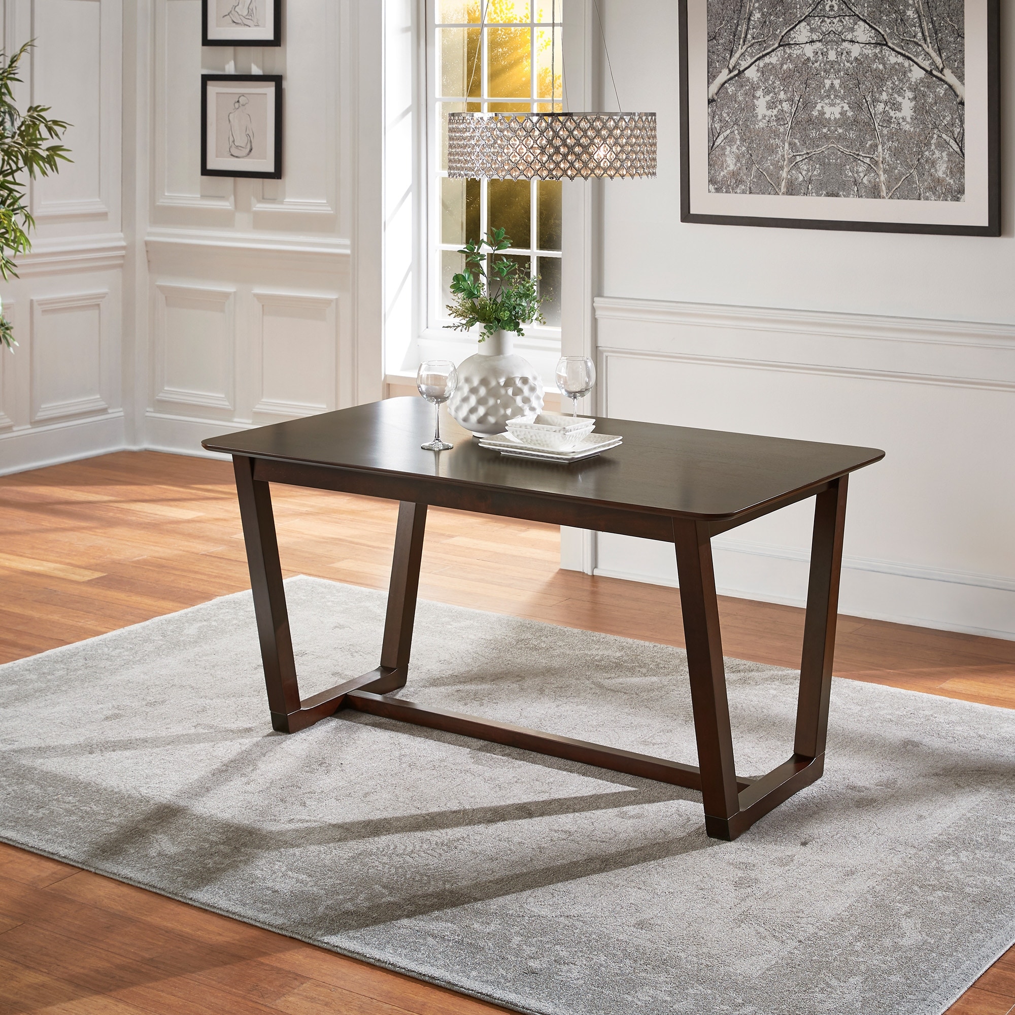 iNSPIRE Q Modern Orlo Walnut Finish Dining Table