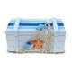 preview thumbnail 1 of 0, CoTa Global Light Blue Stripes Wooden Jewelry Box with Starfish - 5’Lx2.5’Wx2.25’H