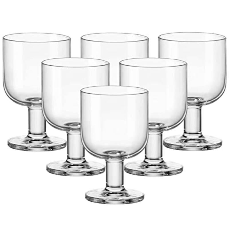 Bormioli Rocco Hosteria 11.75 oz. Stackable All Purpose Wine Stemware, Set of 6 - 6.75 oz.