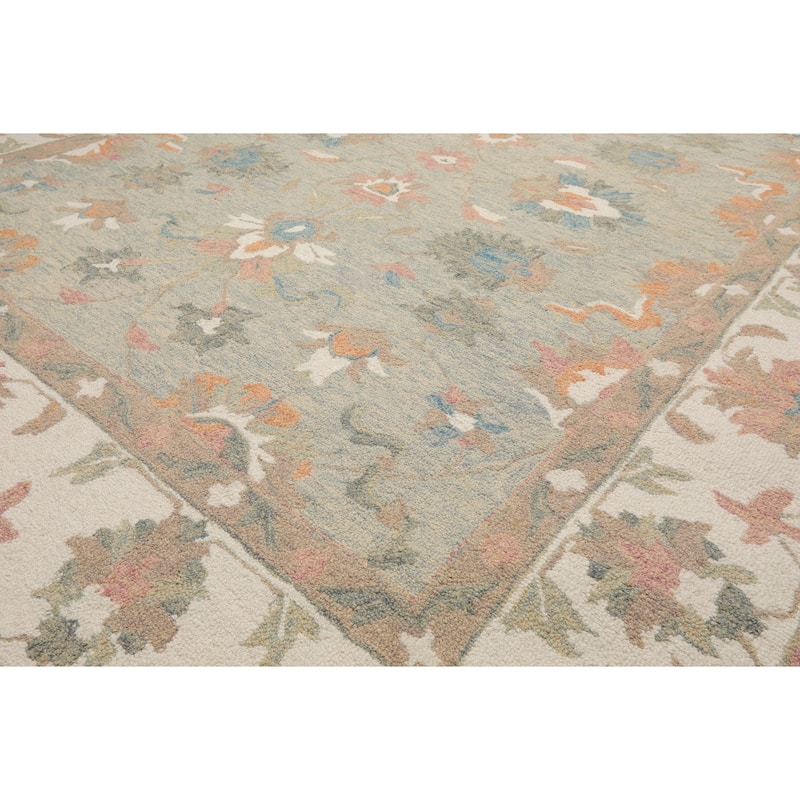 Multi Size Moss Traditional Agra Hand Hooked Wool Oriental Area Rug