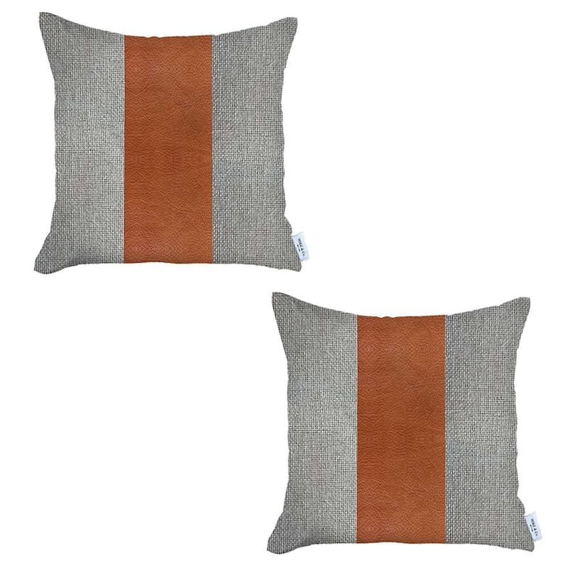 Boho-Chic Decorative Vegan Faux Leather Pillow Covers 2 PCS