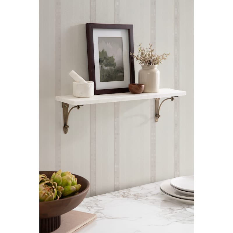 Kate and Laurel Hatley Marble Wall Shelf - 20"