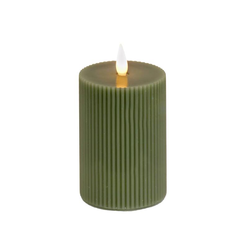 HGTV Home Collection Georgetown Real 7 in Motion Flameless Candle With Remote, Green LED - 7 in