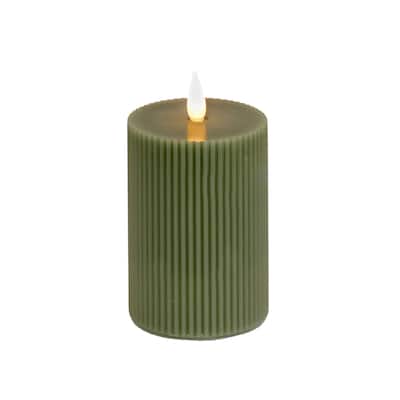 HGTV Home Collection Georgetown Real 7 in Motion Flameless Candle With Remote, Green LED - 7 in