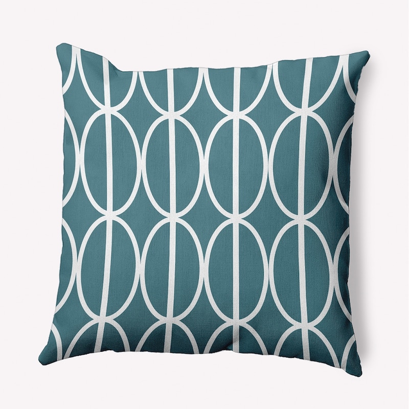 Ovals Go 'Round Decorative Throw Pillow - 20" x 20" - Mineral Blue