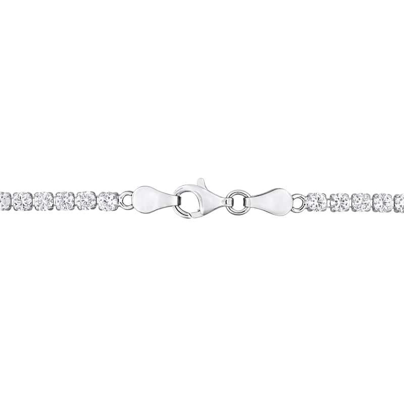 Miadora 6 1/8ct TGW Created White Sapphire Tennis Bracelet in Sterling Silver