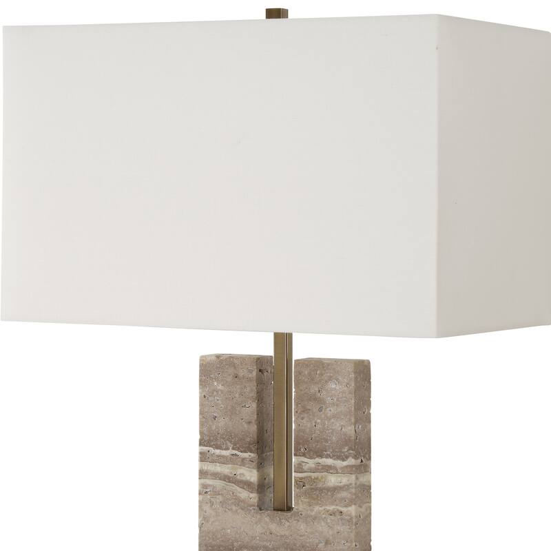 Uttermost Turning Point Travertine Table Lamp - 26" H X 17" W X 10" D