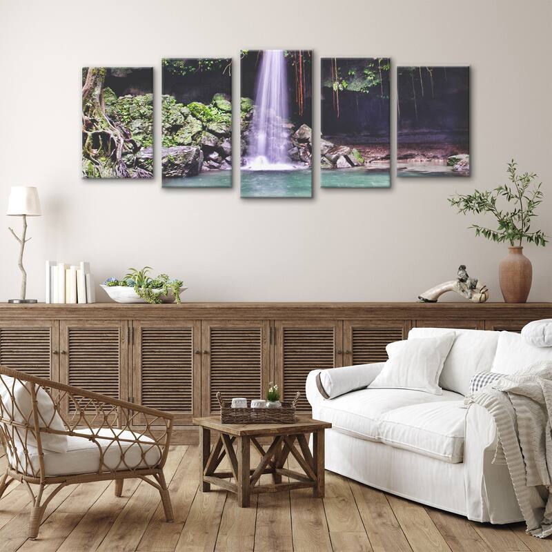 Ready2HangArt 'Waterfall' 5-Piece Wrapped Canvas Wall Art Set