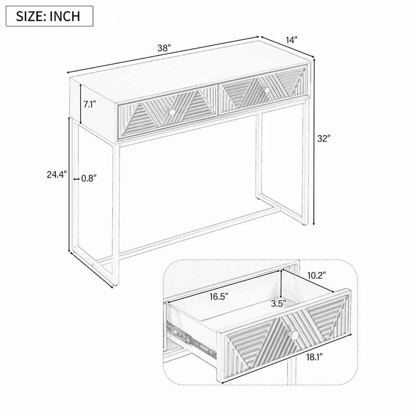 Modern Sleek Console Table with Storage, Grey