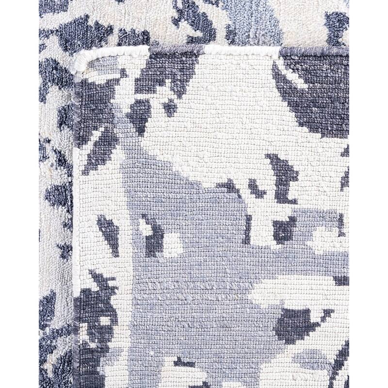 Modern One-of-a-Kind Hand-Knotted Area Rug, Ivory - 9' 2" x 12' 2"