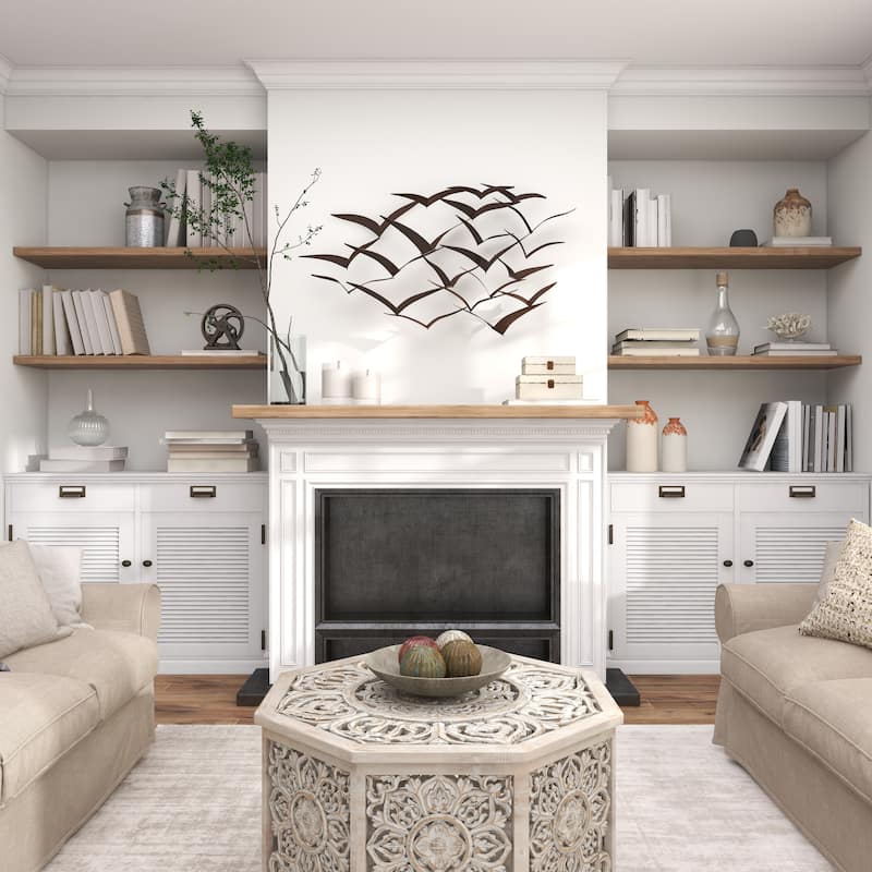 Metal Bird Sleek Flying Home Wall Decor - Gold, Black, Brown, Blue, Silver - Roche River Decor