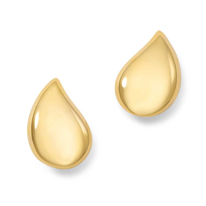 Clover 14K Yellow Gold High-Polish Teardrop Stud Earrings