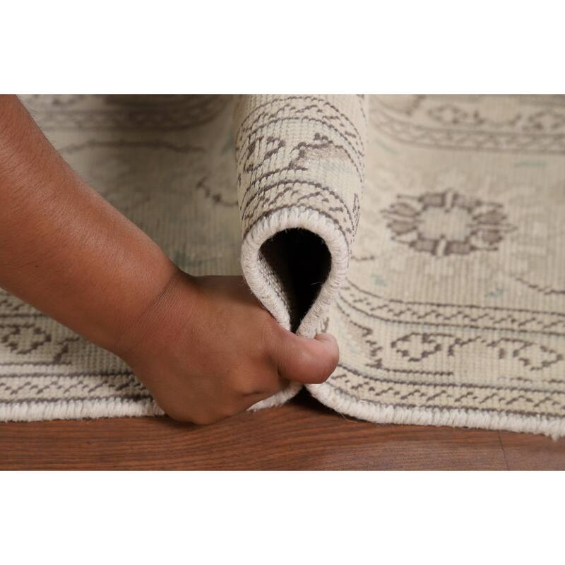 Distressed Tabriz Vintage Persian Rug Hand-Knotted Bedroom Wool Carpet - 7'11" x 11'0"