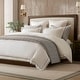 preview thumbnail 13 of 22, Harbor House Linen Blend Double Flange Duvet Cover Set White/Gray - King