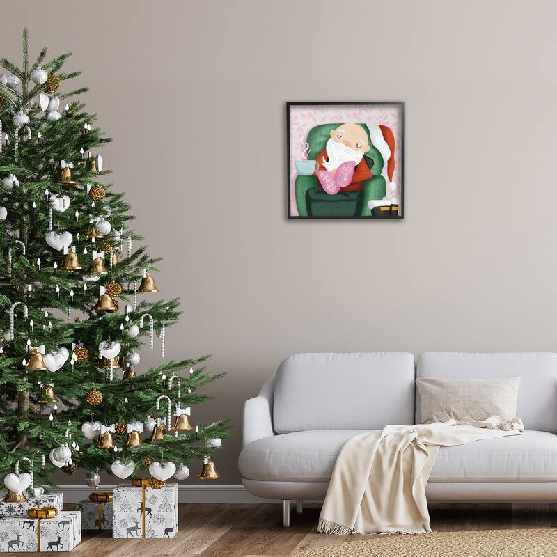 Stupell Cozy Sleeping Santa Claus Framed Giclee Art Design By Sarah Hickman